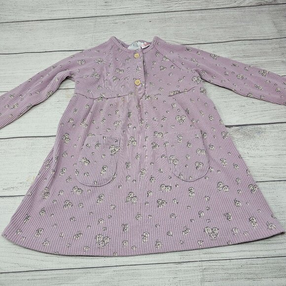 Zara Other - Zara Toddler‎ Girls Floral Ribbed Dress Size 2-3 years